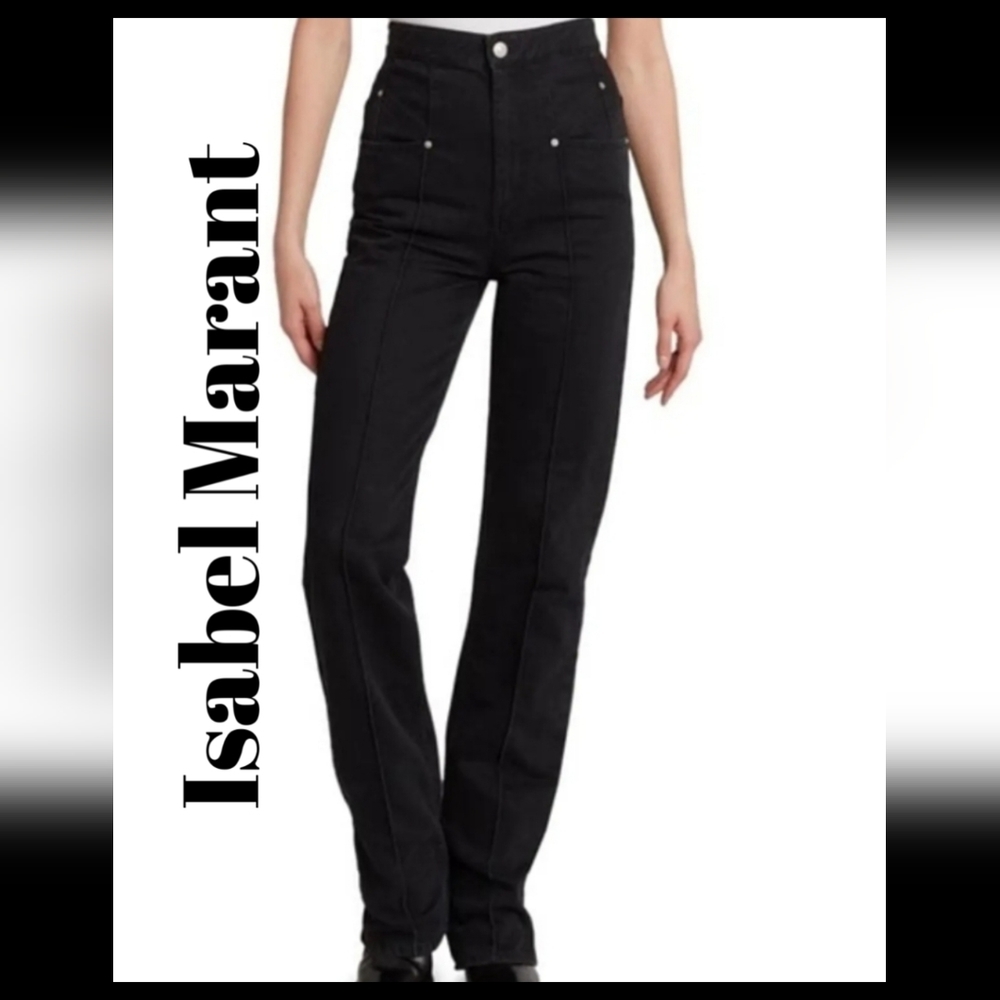 Isabel Marant Womens Black High Rise Denim Lirokayo Jeans Sz 28